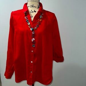 J Jill love linen red shirt pratically new.Final offer